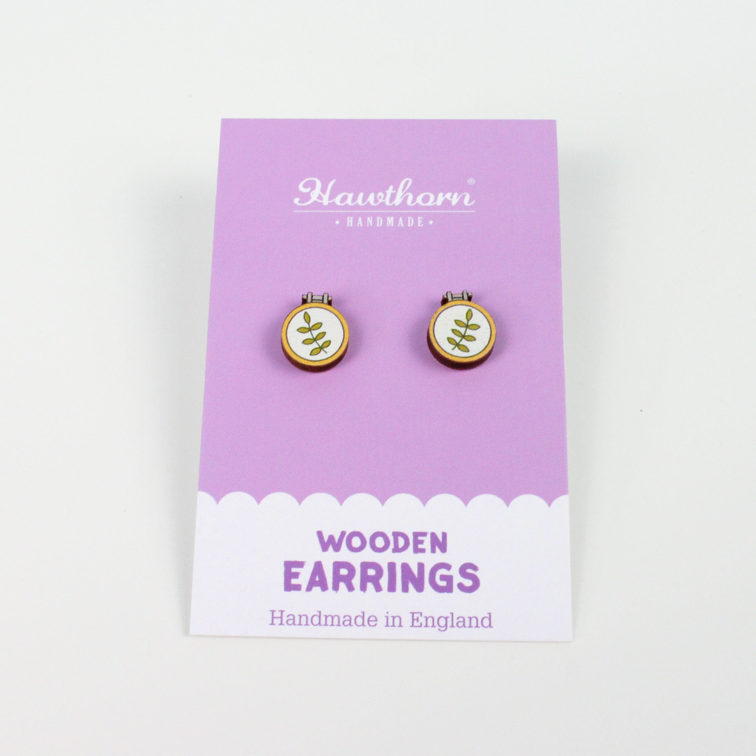Embroidery Hoop Wooden Earrings: Unique Craft-Themed Jewellery