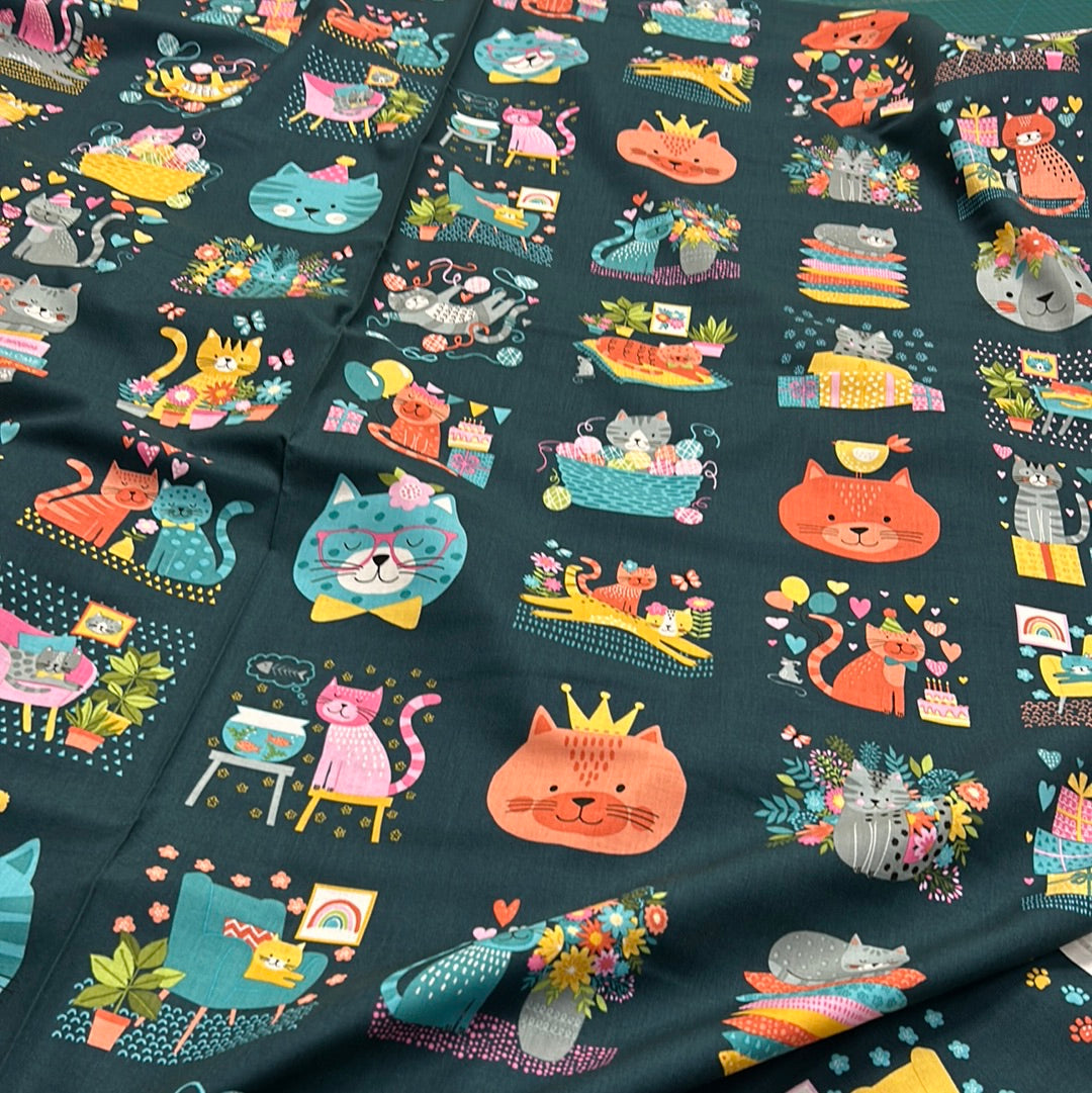 60cm Whiskers Panel Teal, Makower