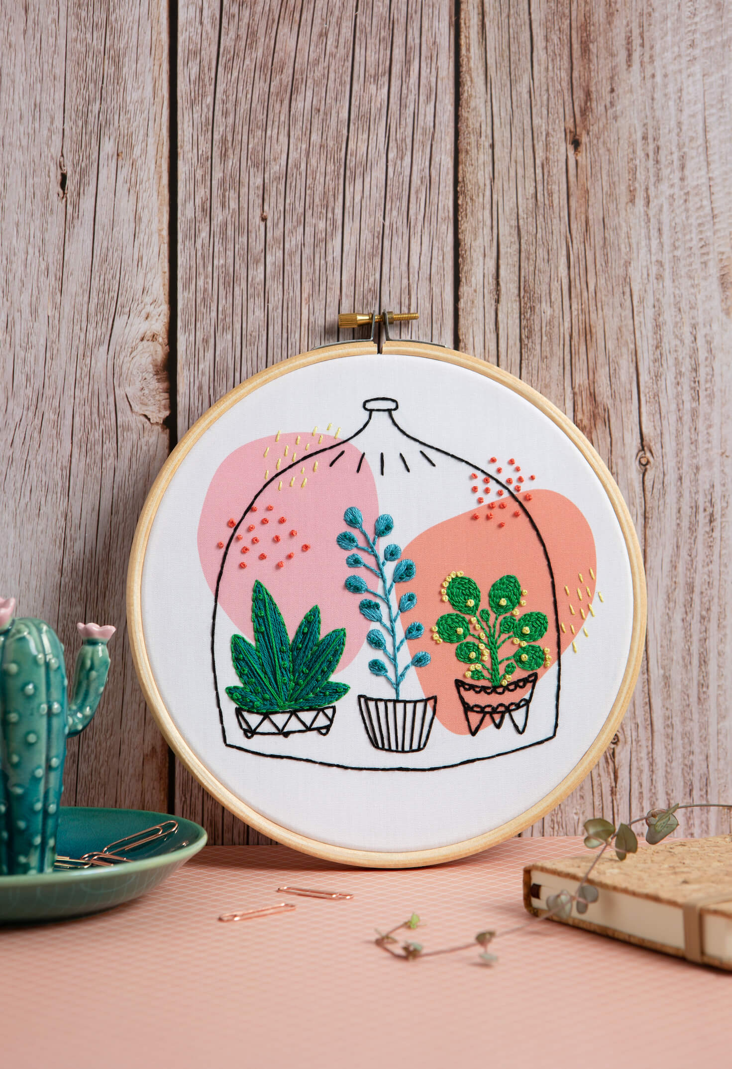 Glass Garden Embroidery Kit beginners hoop art