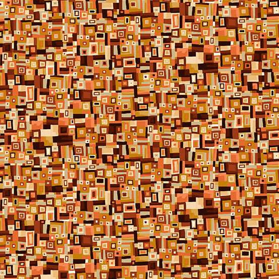 makower golden patchwork yellow fabric inspired by the art of Gustav Klimt