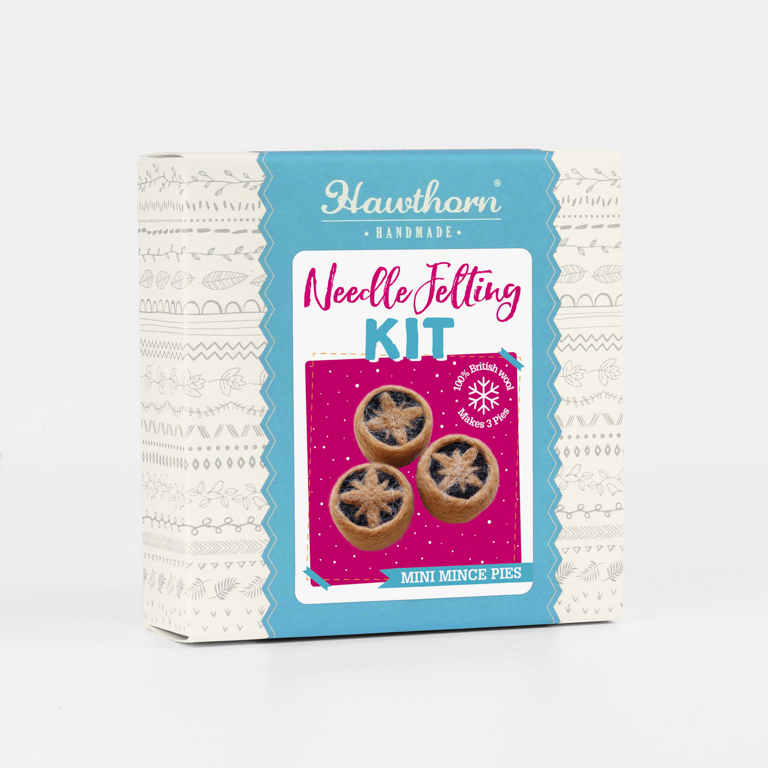 Mince Pies Mini Needle Felting Kit boxed