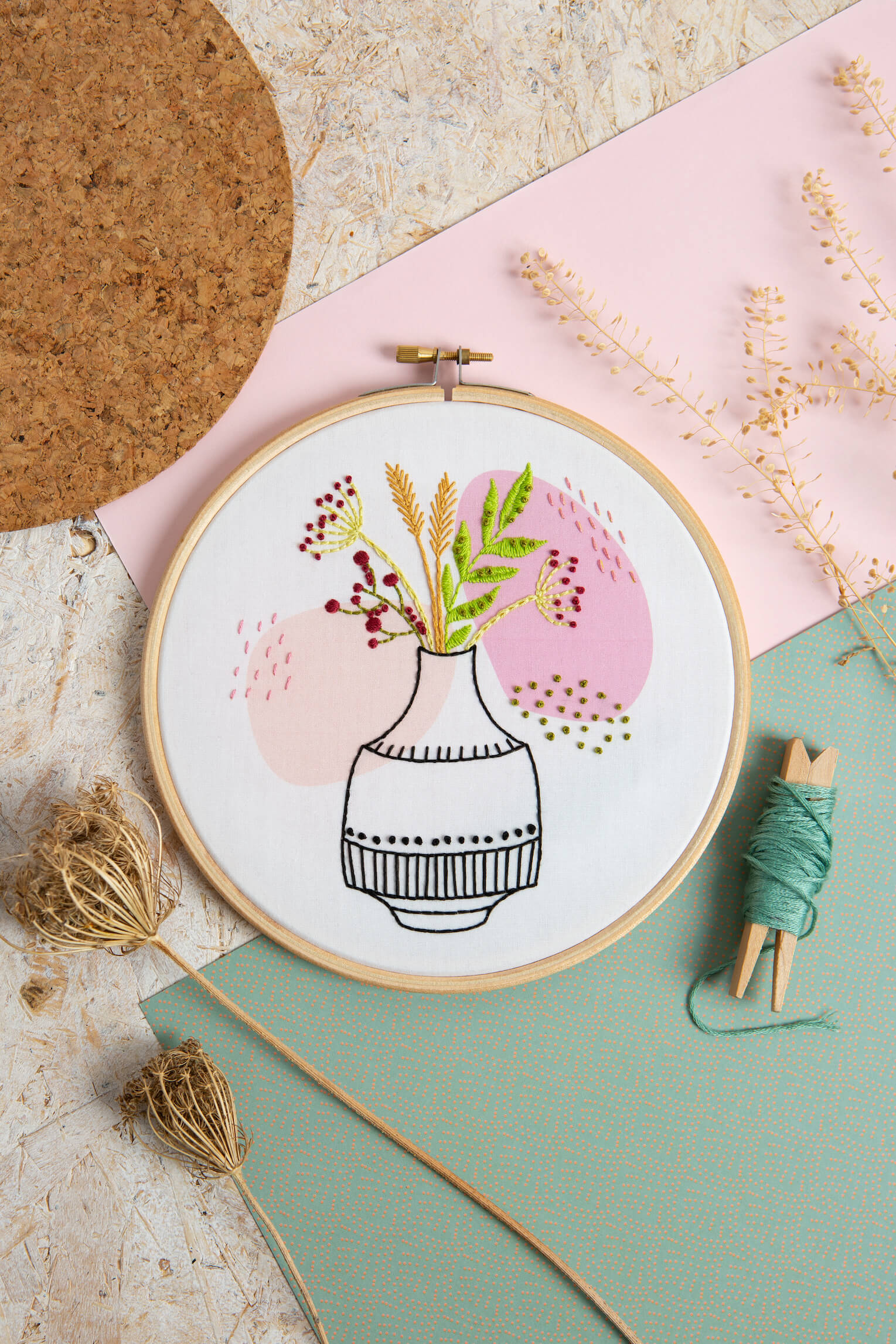 Wildflower Meadow Embroidery Kit hoop art
