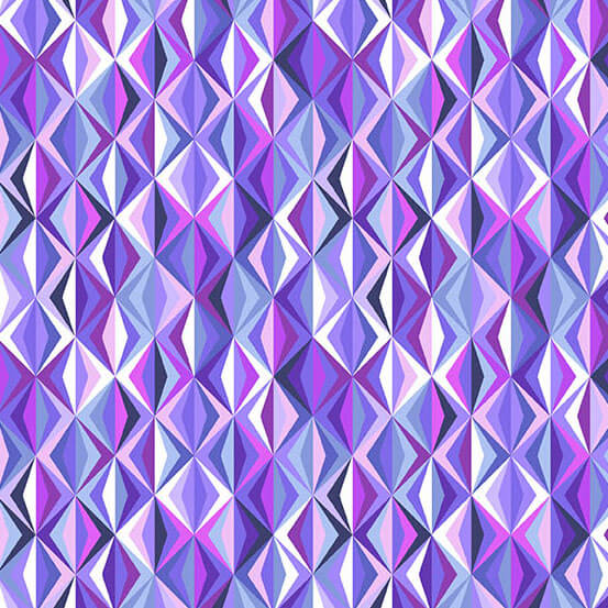 Geometric pattern with purple and pink triangles on a white background