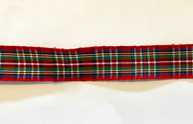 Red Tartan Ribbon 15mm