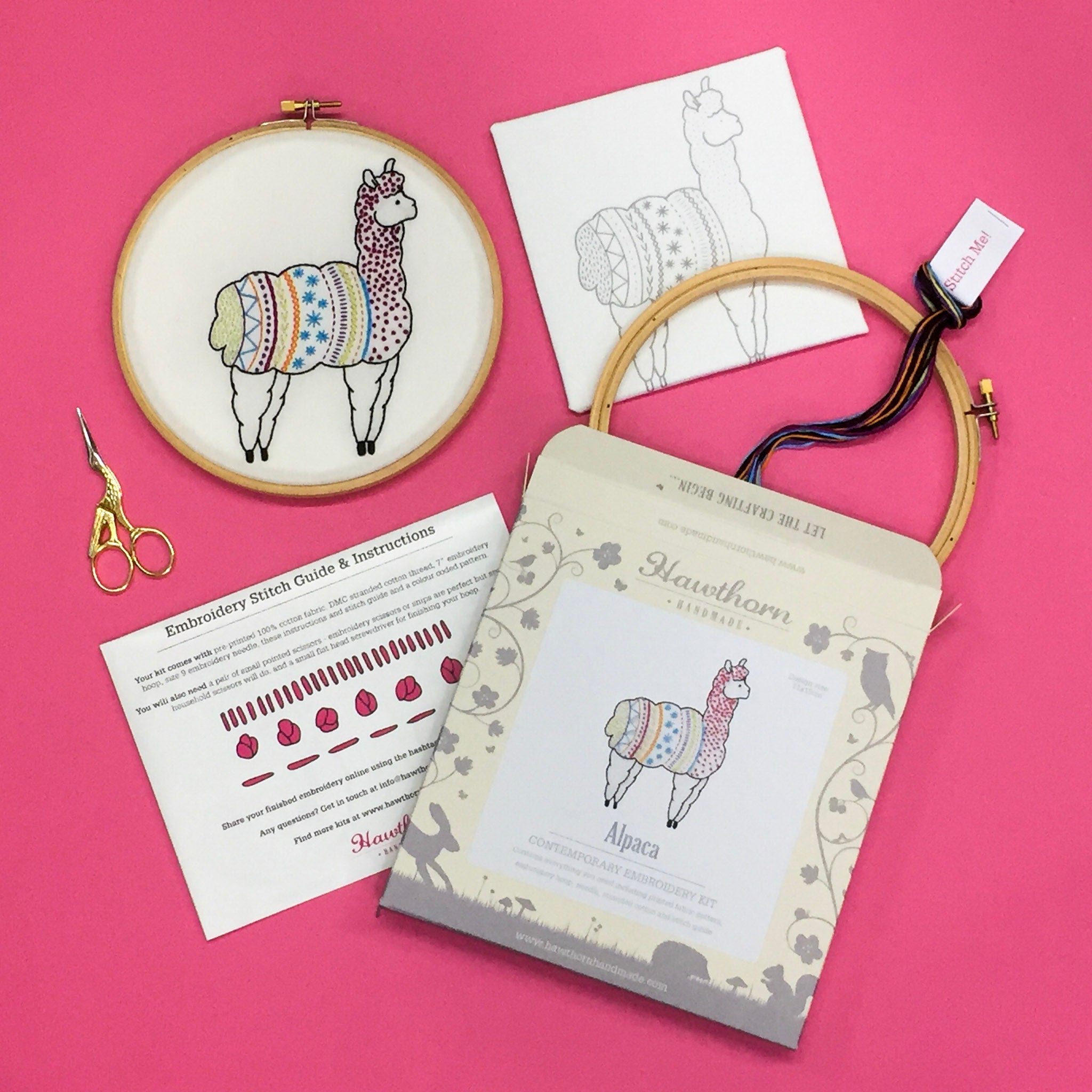 Alpaca Embroidery Kit, Hawthorn Handmade
