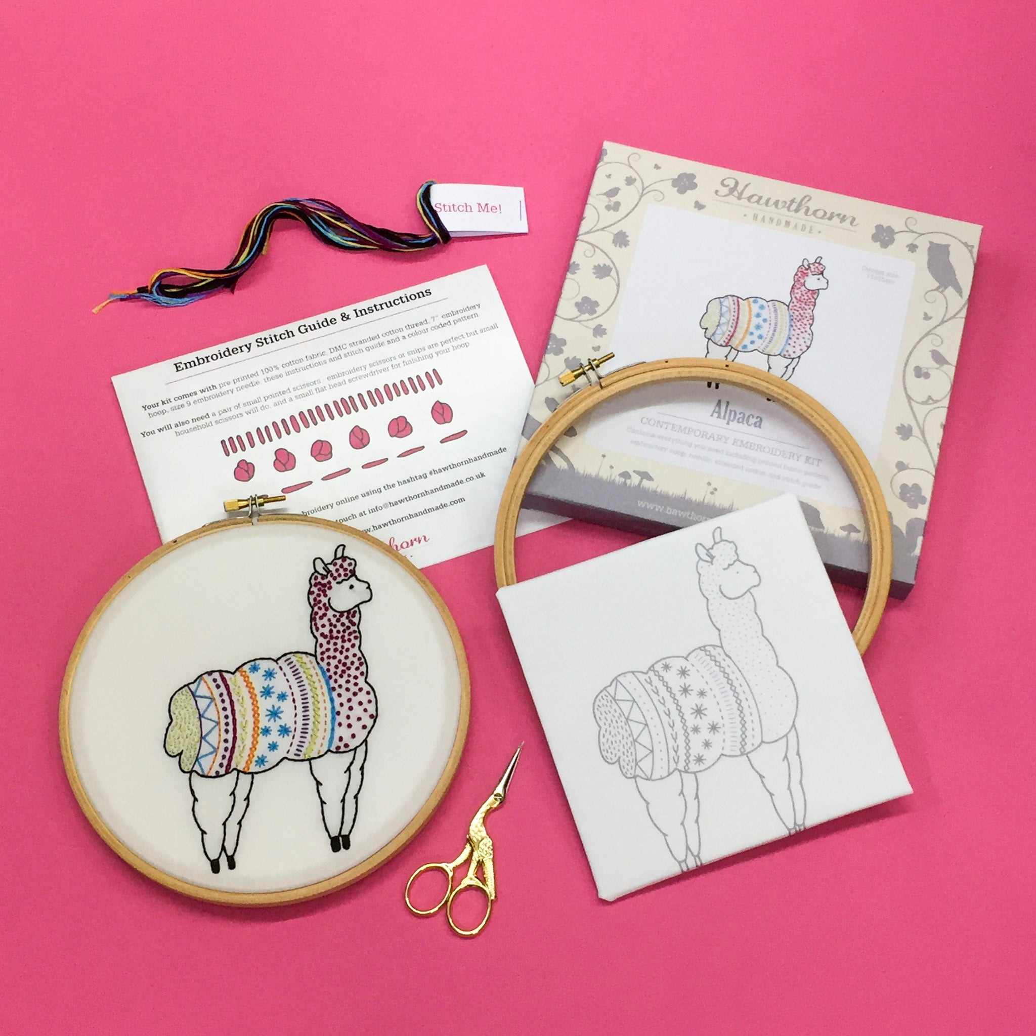 Alpaca Embroidery Kit, Hawthorn Handmade