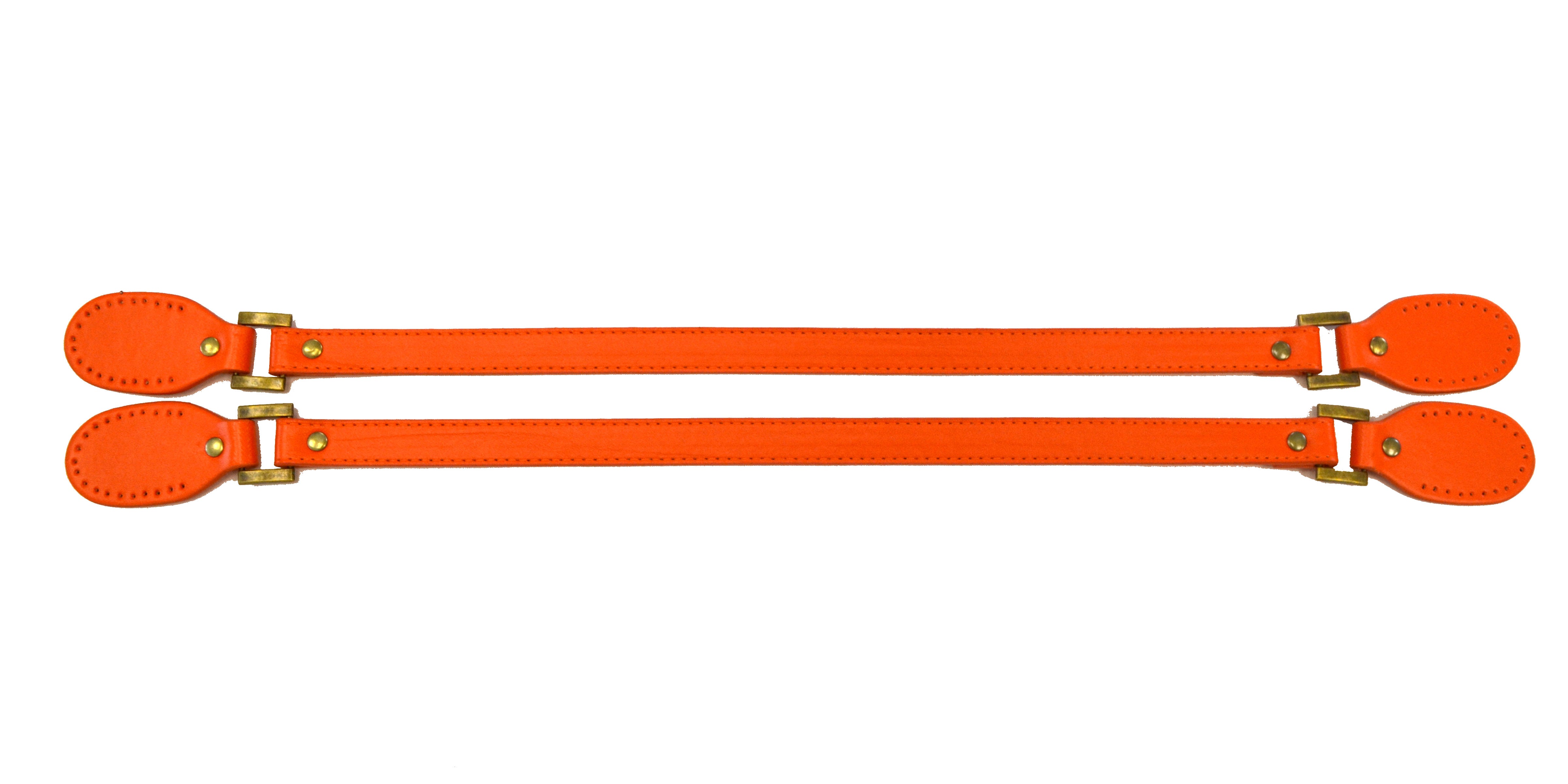 Hinged Faux Leather Bag Handle PAIR Multiple Colours