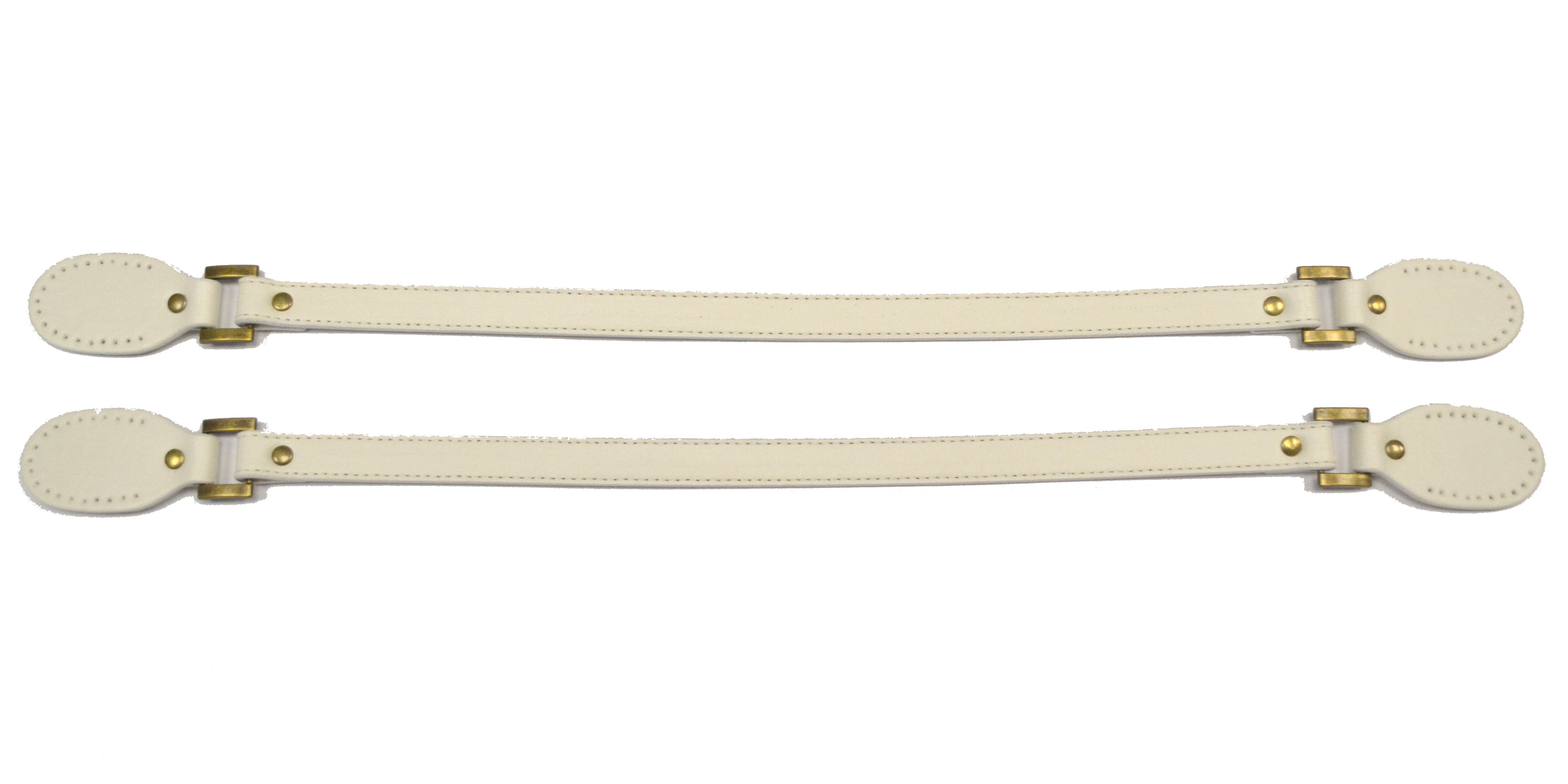 Hinged Faux Leather Bag Handle PAIR Multiple Colours