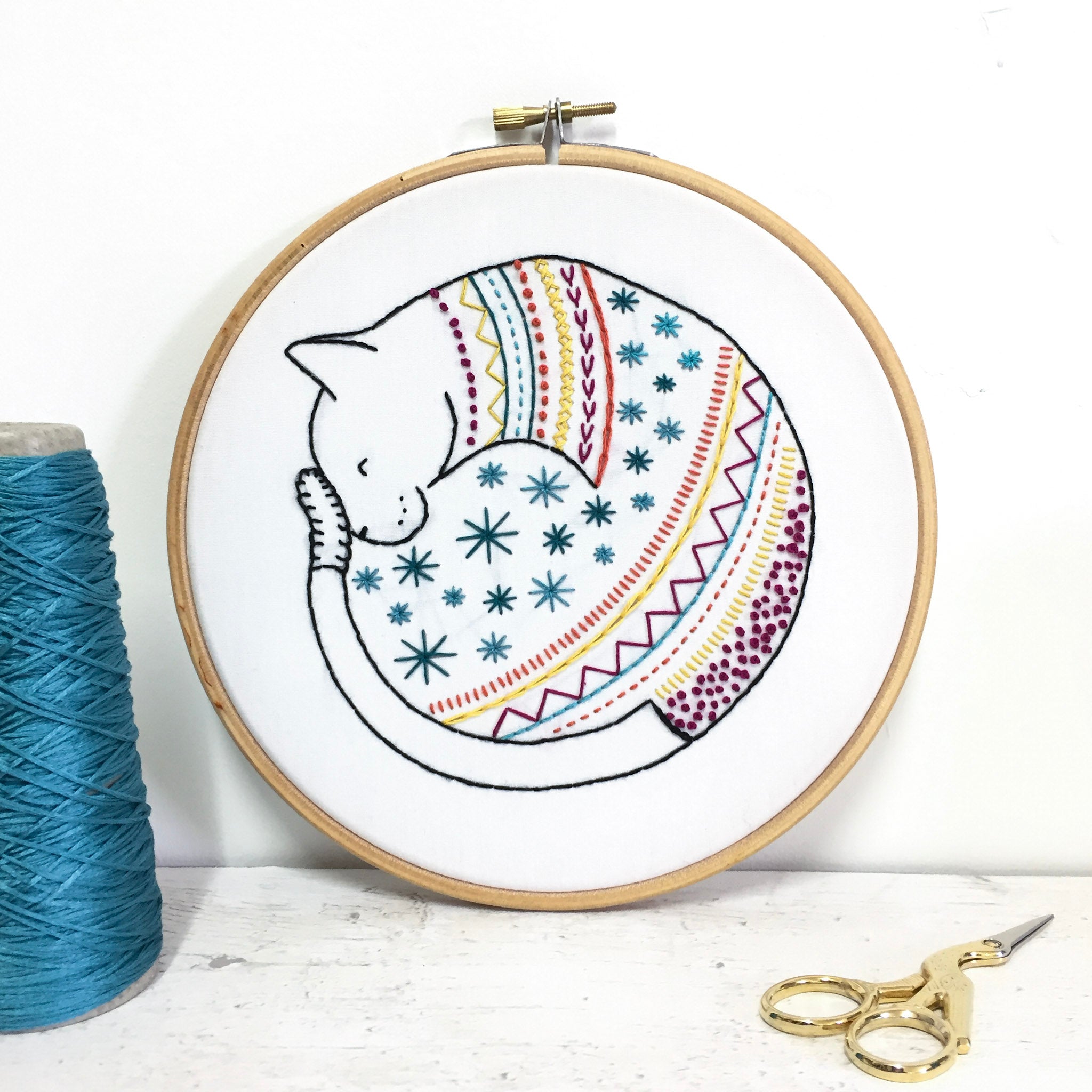 Cat Embroidery Kit, Hawthorn Handmade