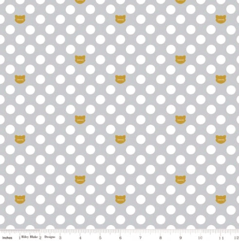 Cat Dot Spot Grey, Riley Blake