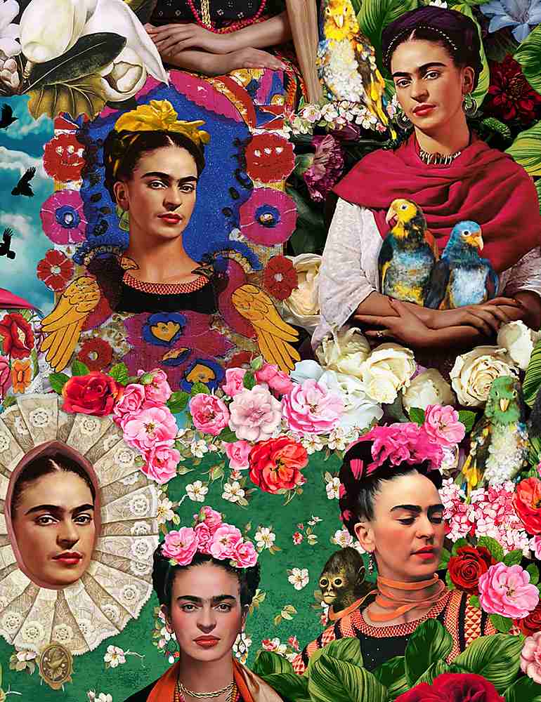 Collage of Woman's Portraits Multi, Timeless Treasures
