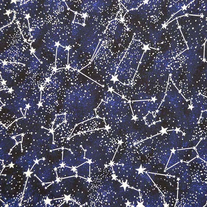 Constellations Glow In The Dark Midnight, Timeless Treasures