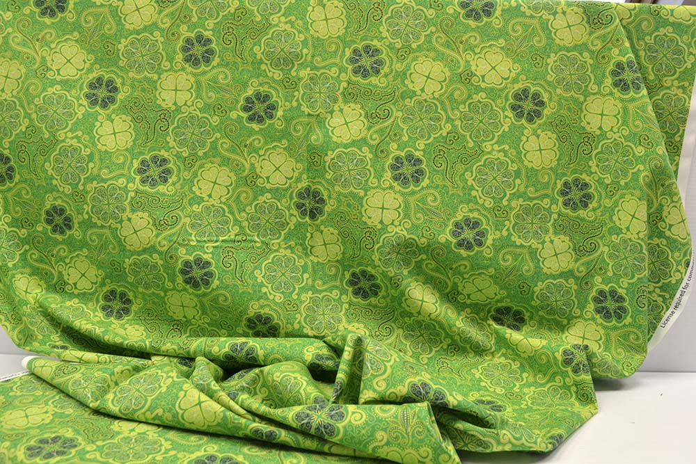 Decorative Clovers Green, Quilting Treasures