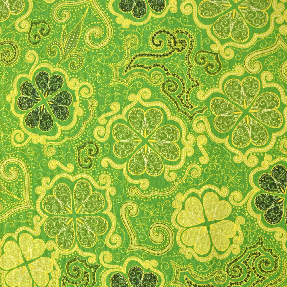 Decorative Clovers Green, Quilting Treasures