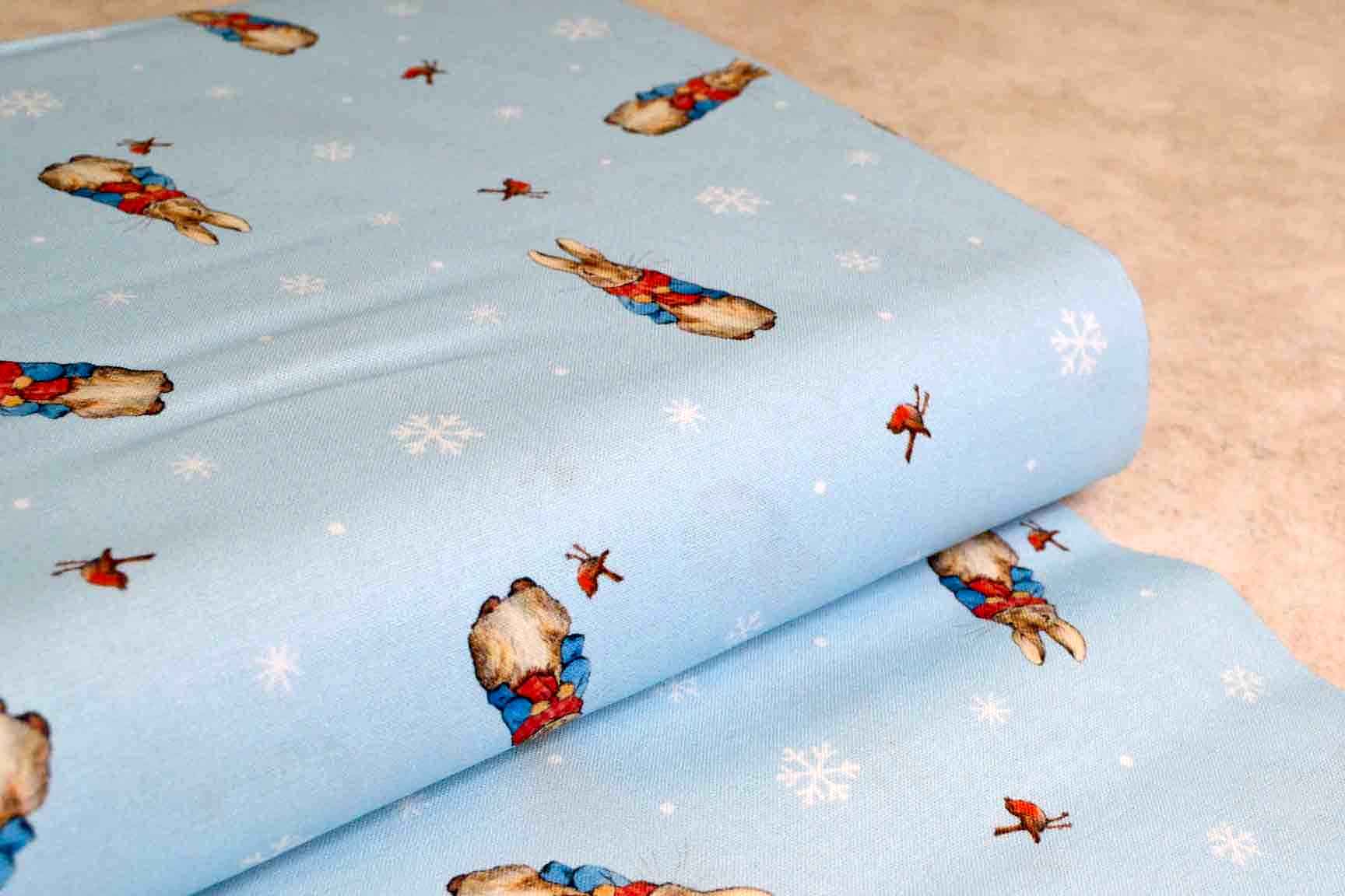 Peter Rabbit Christmas Traditions Blue, Craft Cotton Co