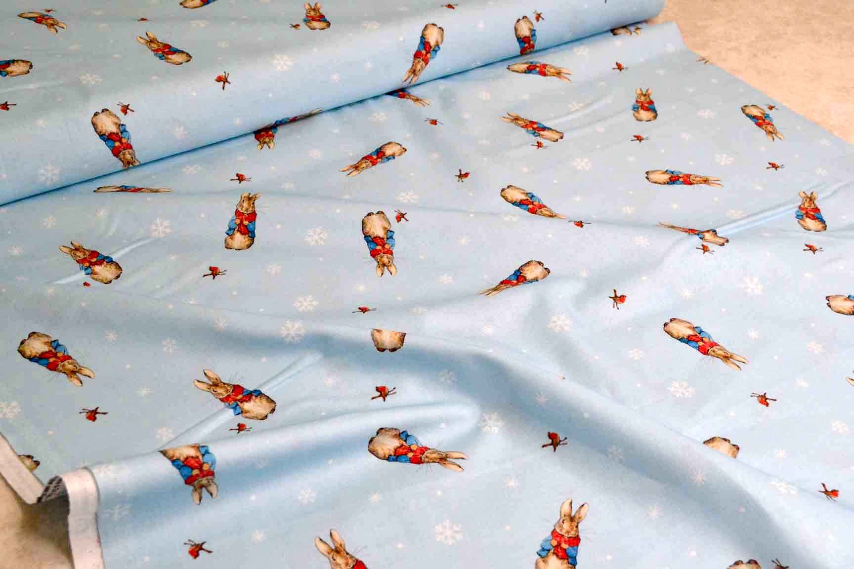 Peter Rabbit Christmas Traditions Blue, Craft Cotton Co