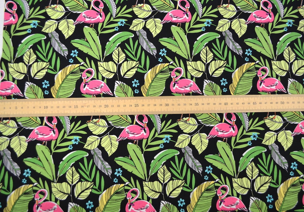 Flamingos in Paradise Black, Michael Miller