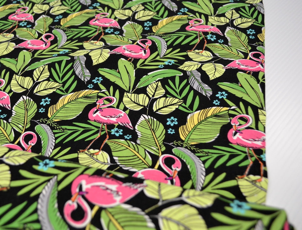 Flamingos in Paradise Black, Michael Miller