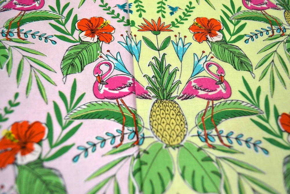 Flock to the Oasis Flamingo Pink, Michael Miller