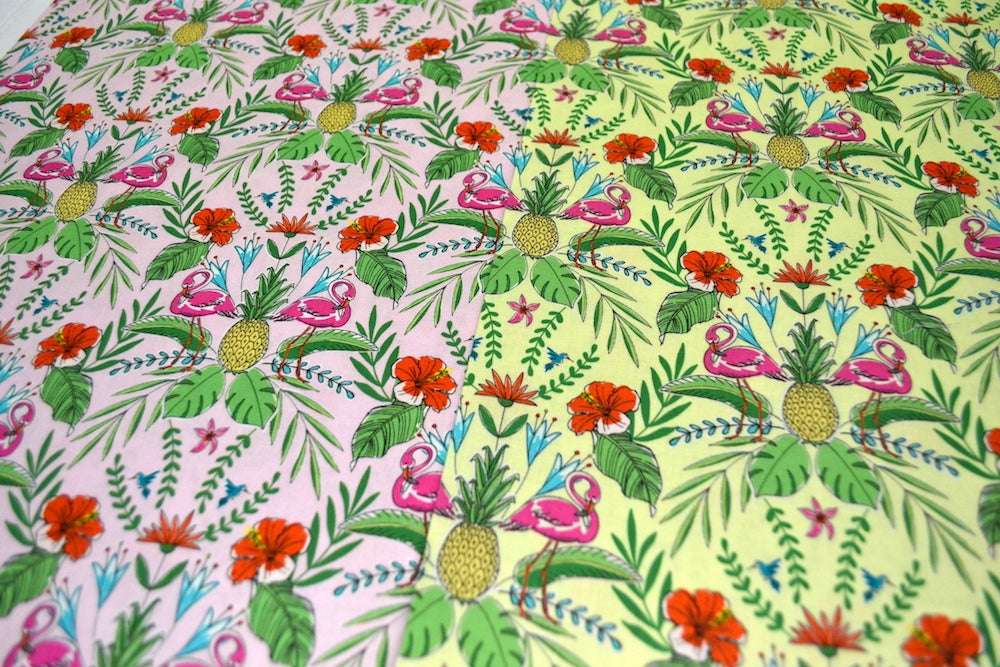 Flock to the Oasis Flamingo Pink, Michael Miller