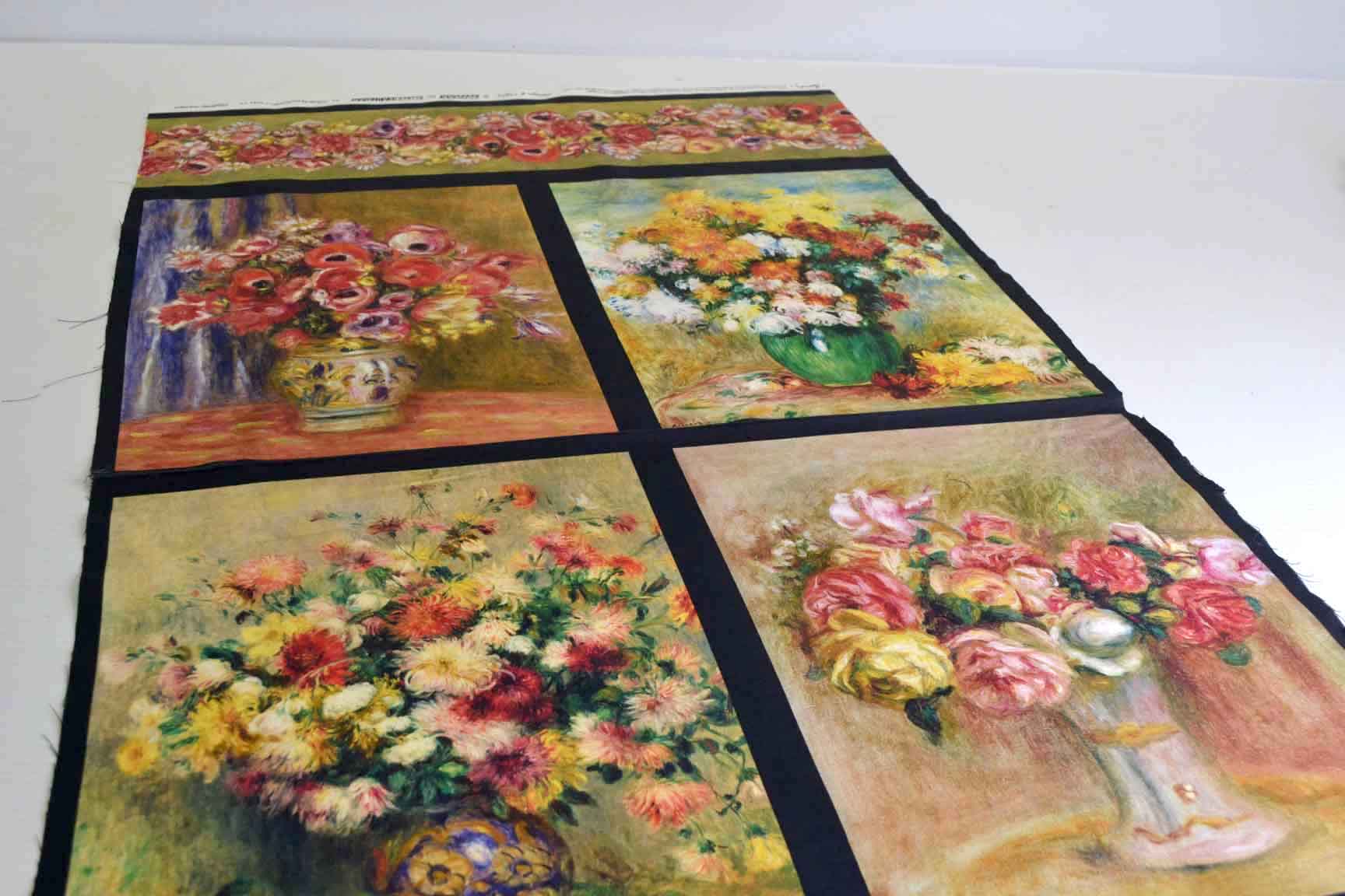 Flowers in a Vase Renoir 60cm PANEL, Robert Kaufman