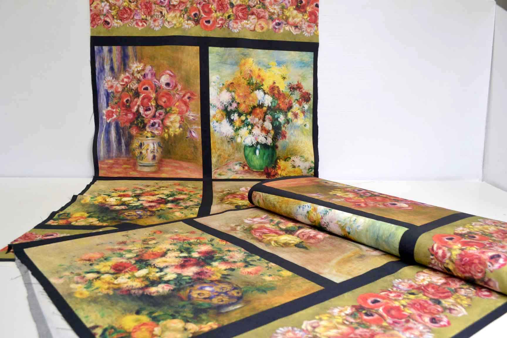 Flowers in a Vase Renoir 60cm PANEL, Robert Kaufman