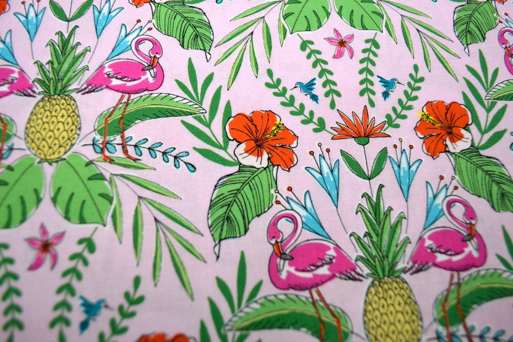 Flock to the Oasis Flamingo Pink, Michael Miller