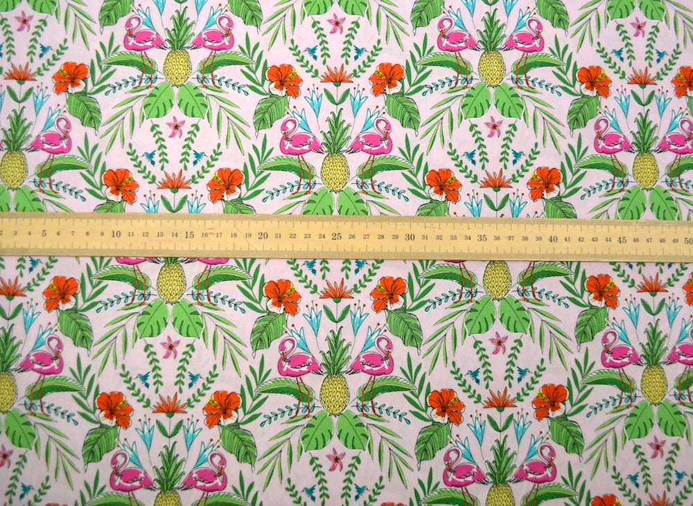 Flock to the Oasis Flamingo Pink, Michael Miller