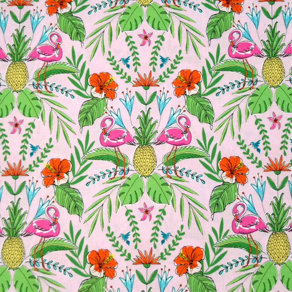 Flock to the Oasis Flamingo Pink, Michael Miller