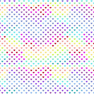 Hearts Rainbow White, Makower