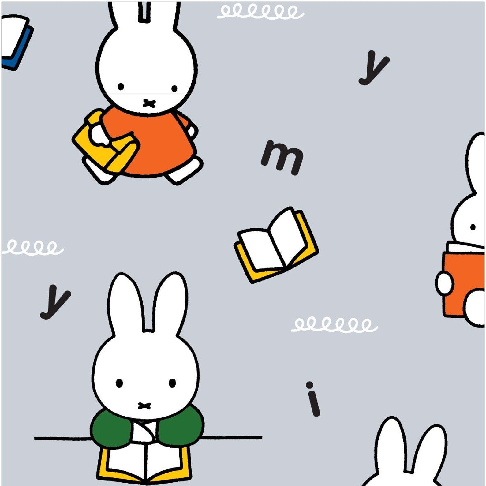 Miffy at School Grey, Craft Cotton Co
