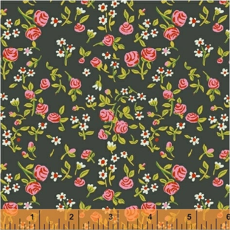 Mousies Floral Dark Green, Heather Ross