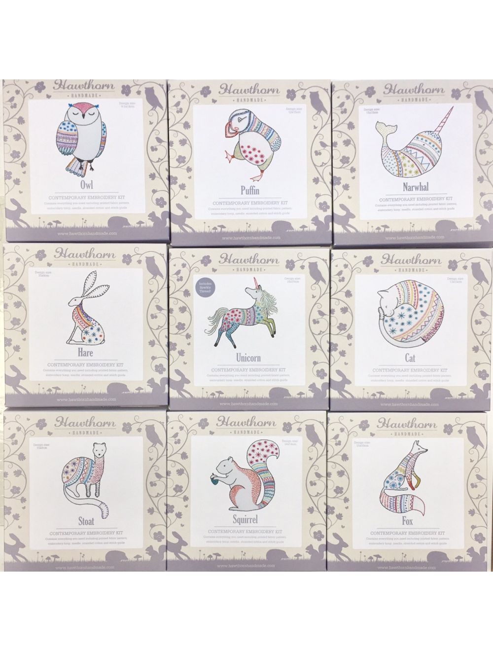 Black Elephant Embroidery Kit, Hawthorn Handmade