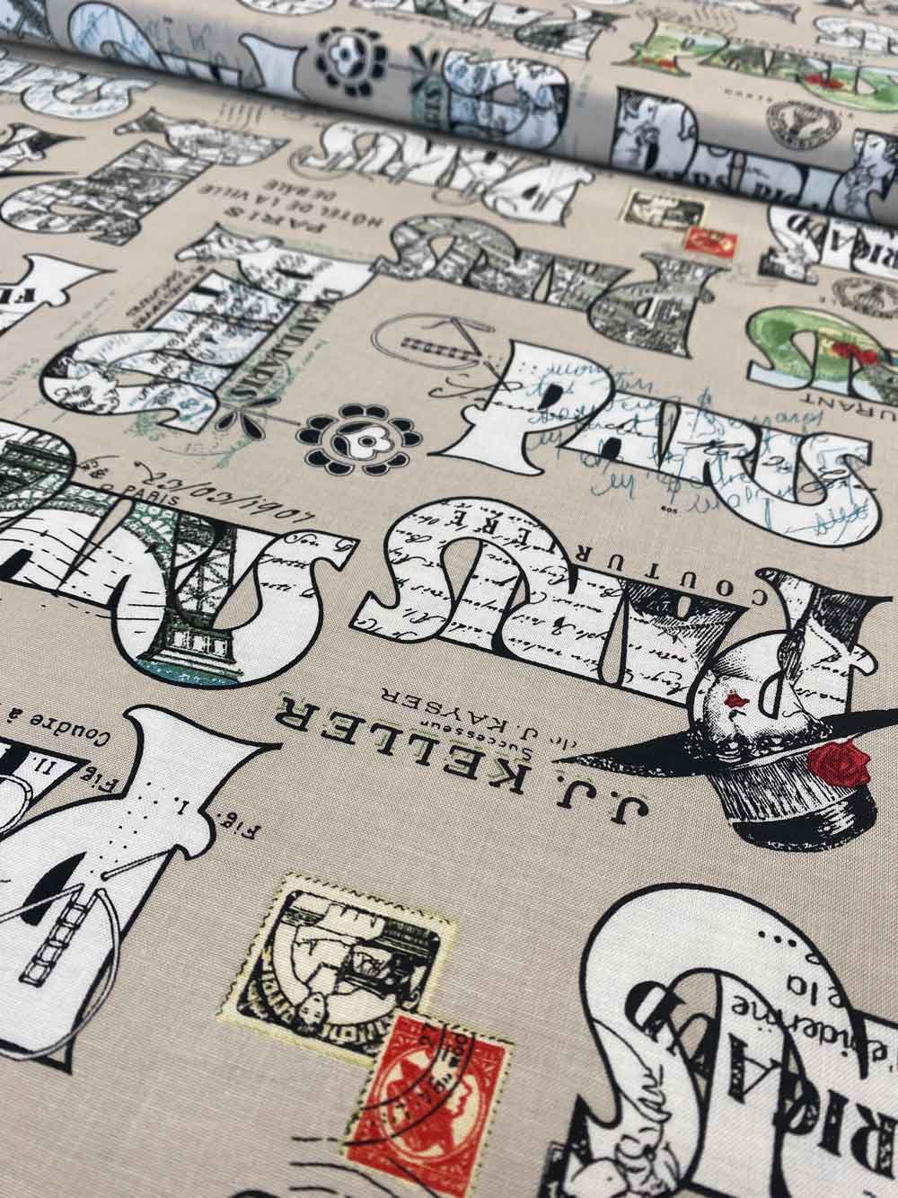 Postcards and Stamps Grey, Riley Blake