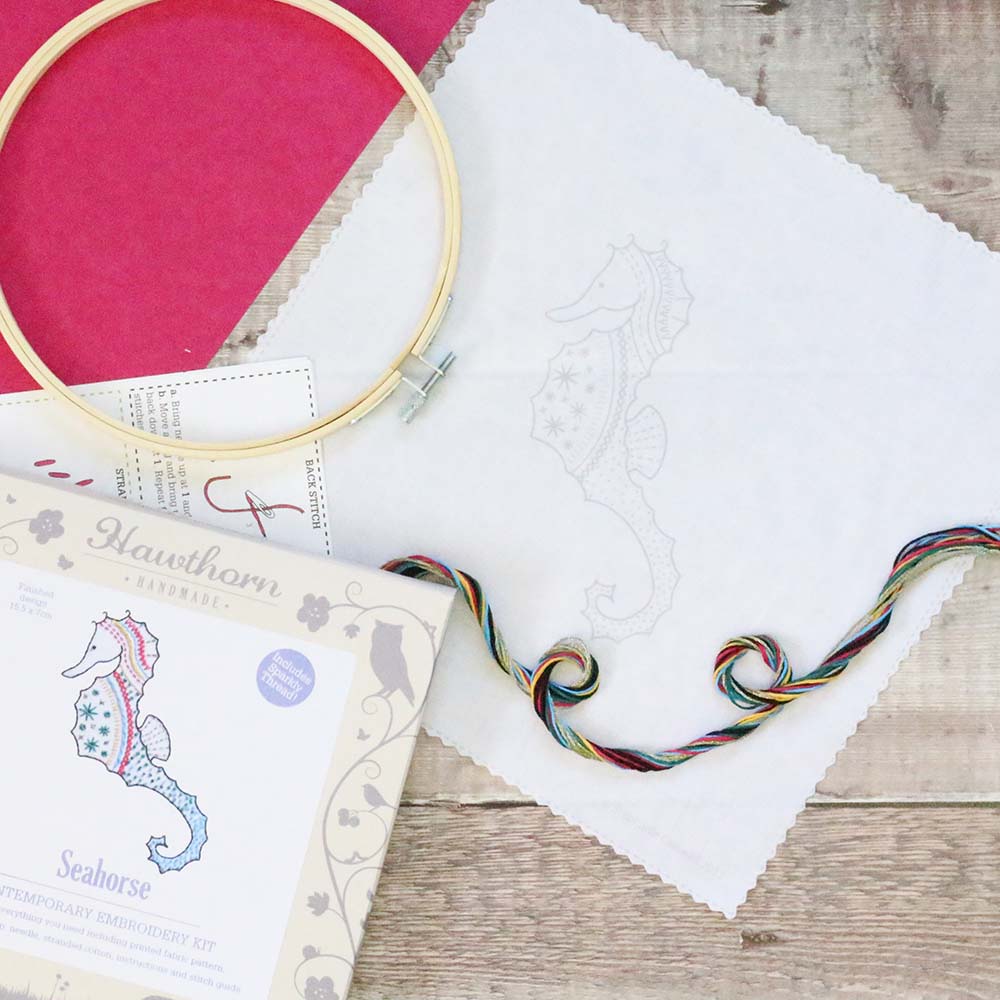 Seahorse Embroidery Kit, Hawthorn Handmade