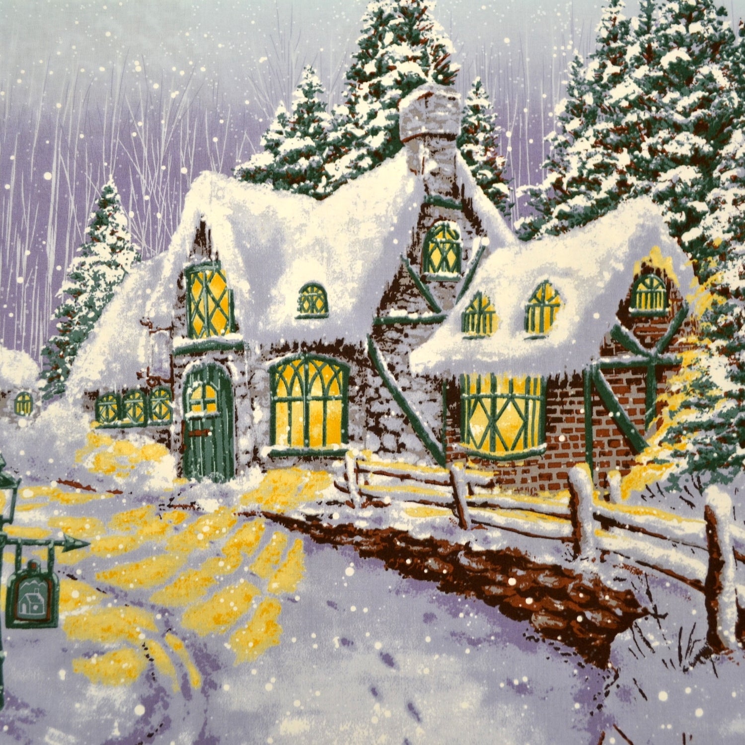 Snow Chateau 60cm Panel, Michael Miller