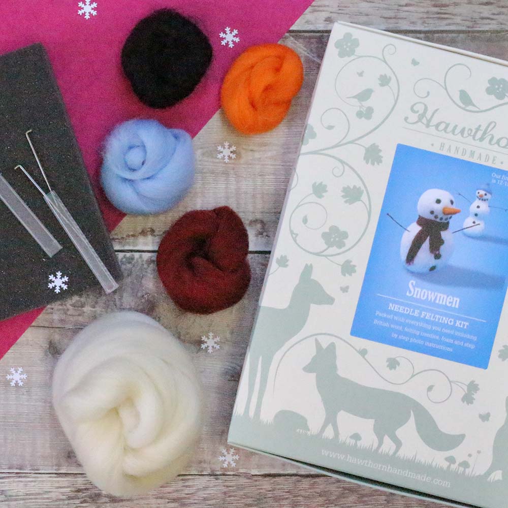 Snowmen Needle Felting Kit, Hawthorn Handmade