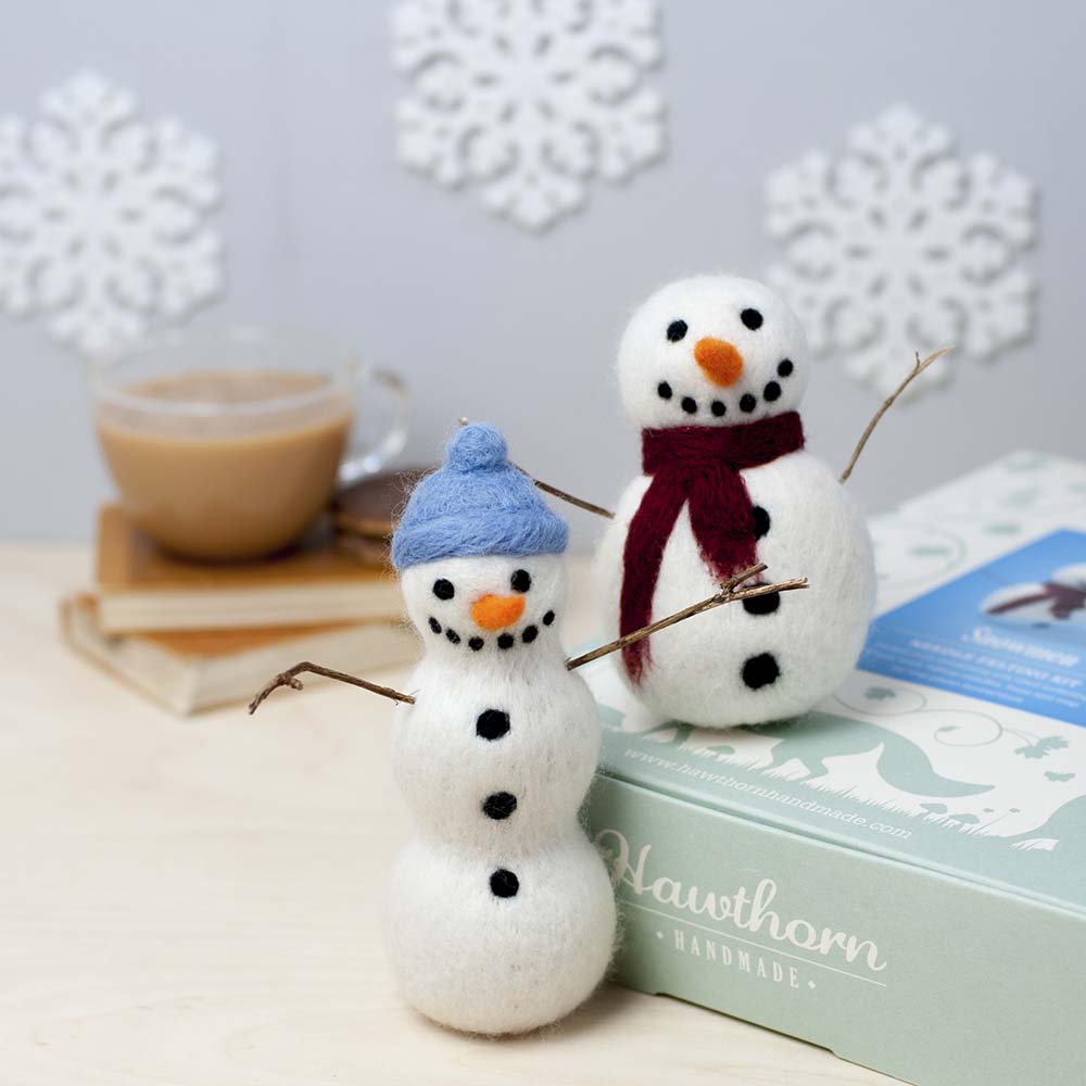 Snowmen Needle Felting Kit, Hawthorn Handmade
