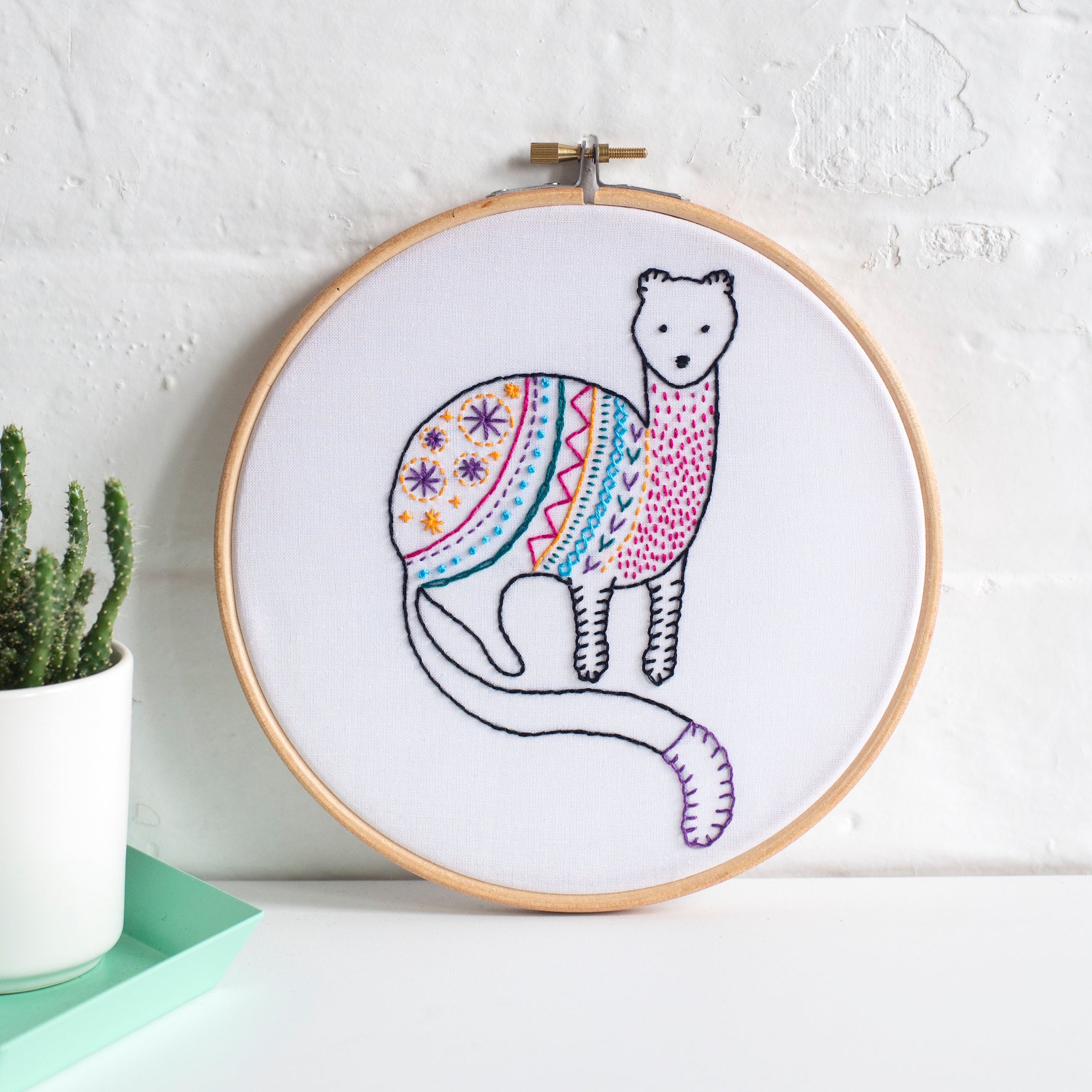 Stoat Embroidery Kit, Hawthorn Handmade