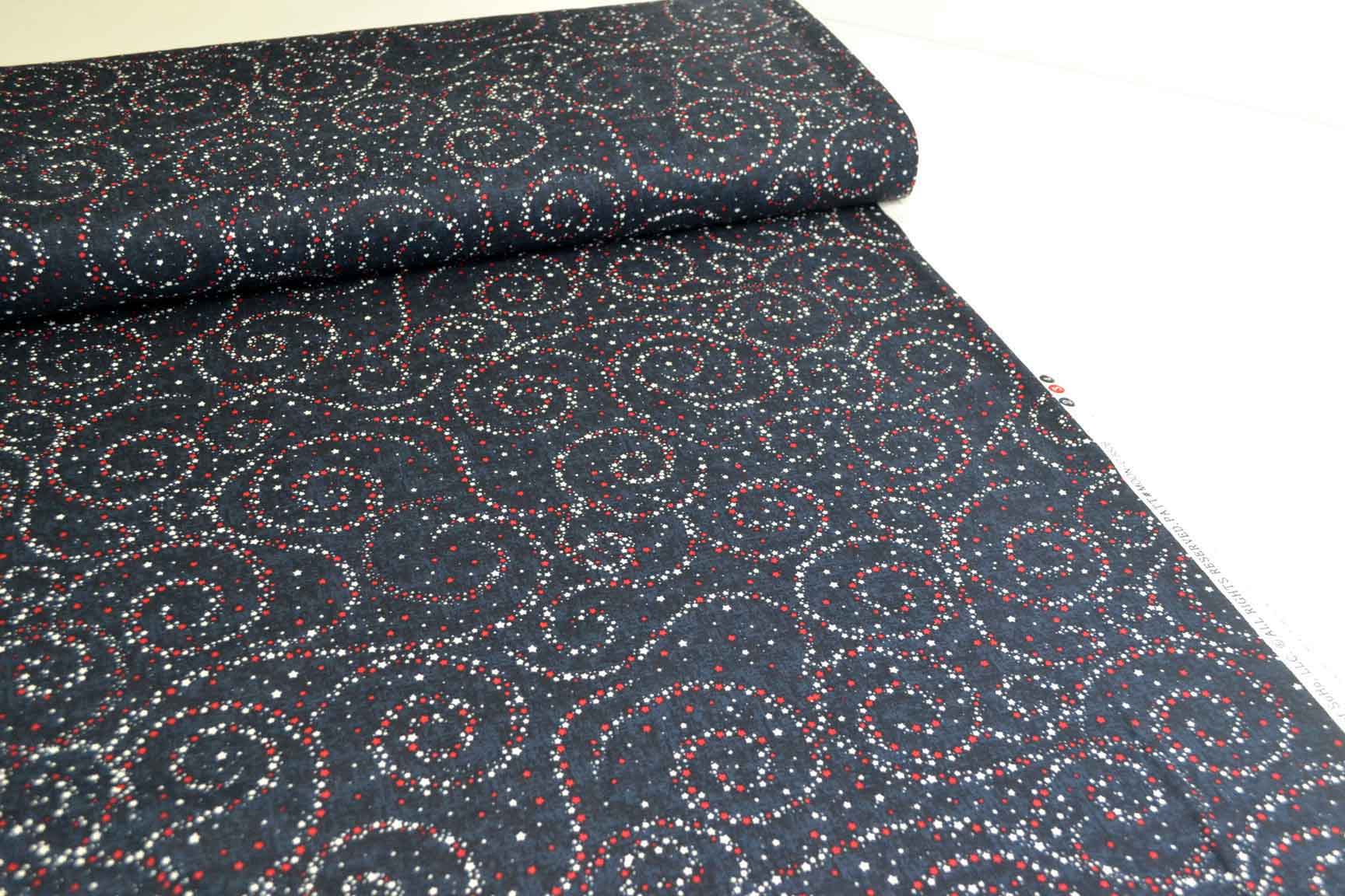 Swirly Stars Navy, Timeless Treasures