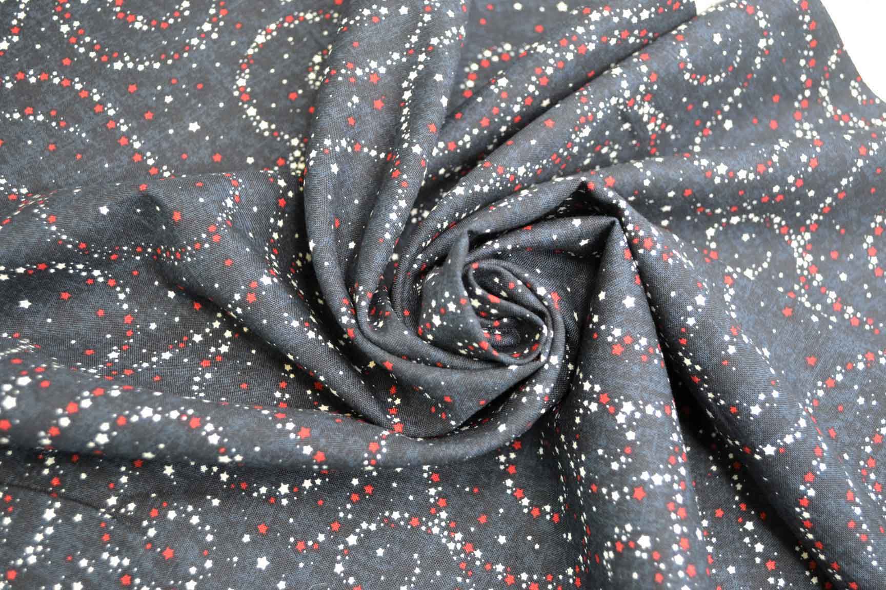 Swirly Stars Navy, Timeless Treasures