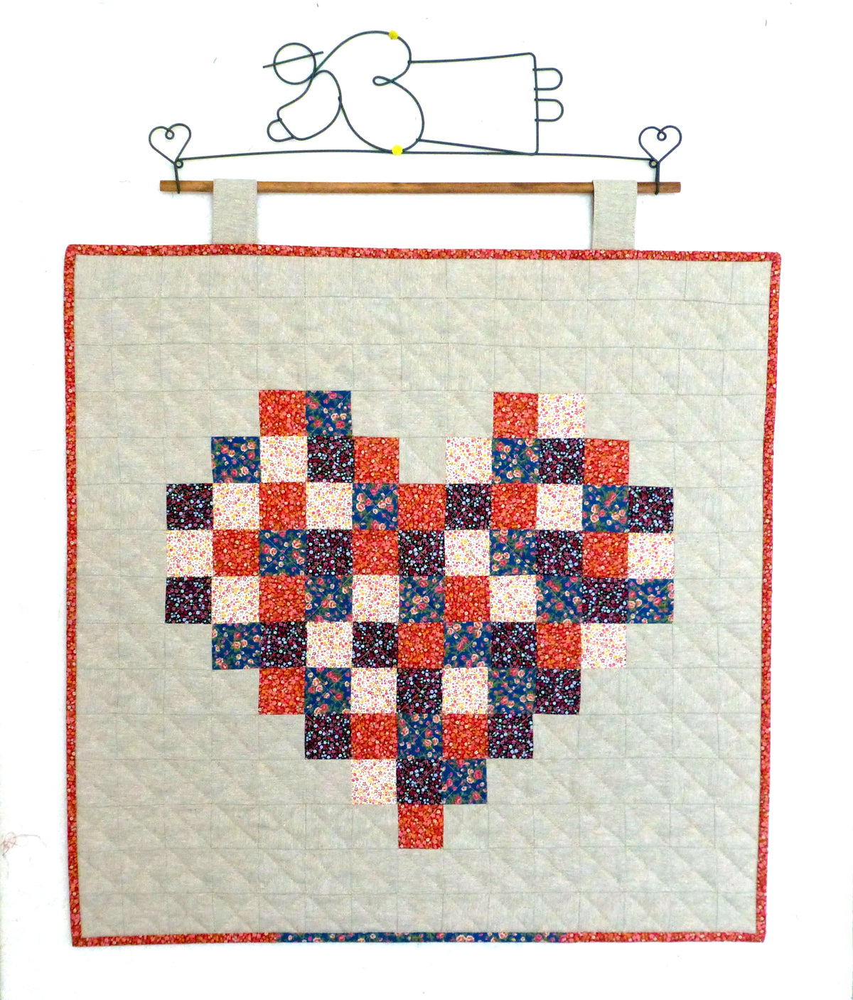Pixelated Heart Mini Quilt