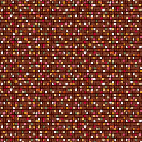 makower golden mosaic brown fabric inspired by the art of Gustav Klimt