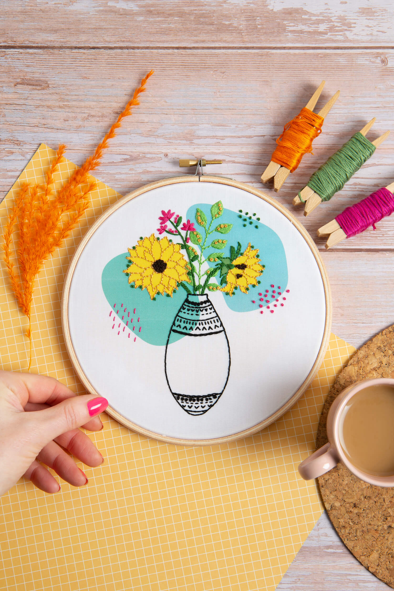 Sunshine Embroidery Kit Hoop art