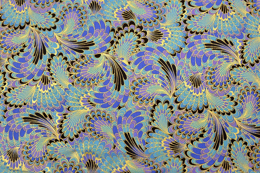 Abstract Endpaper Metallic Peacock, Timeless Treasures