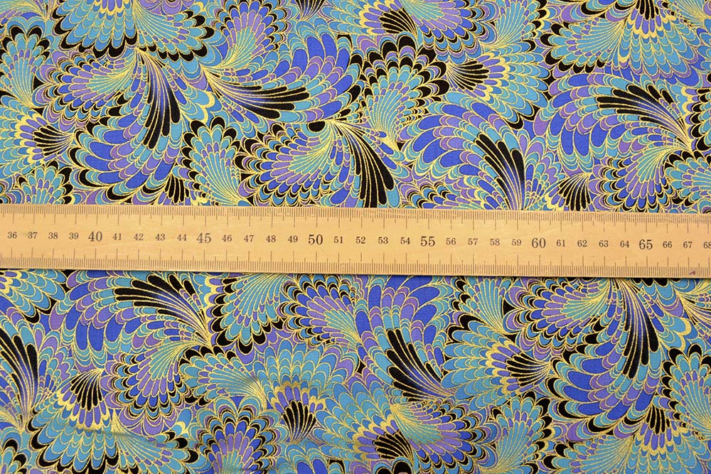 Abstract Endpaper Metallic Peacock, Timeless Treasures