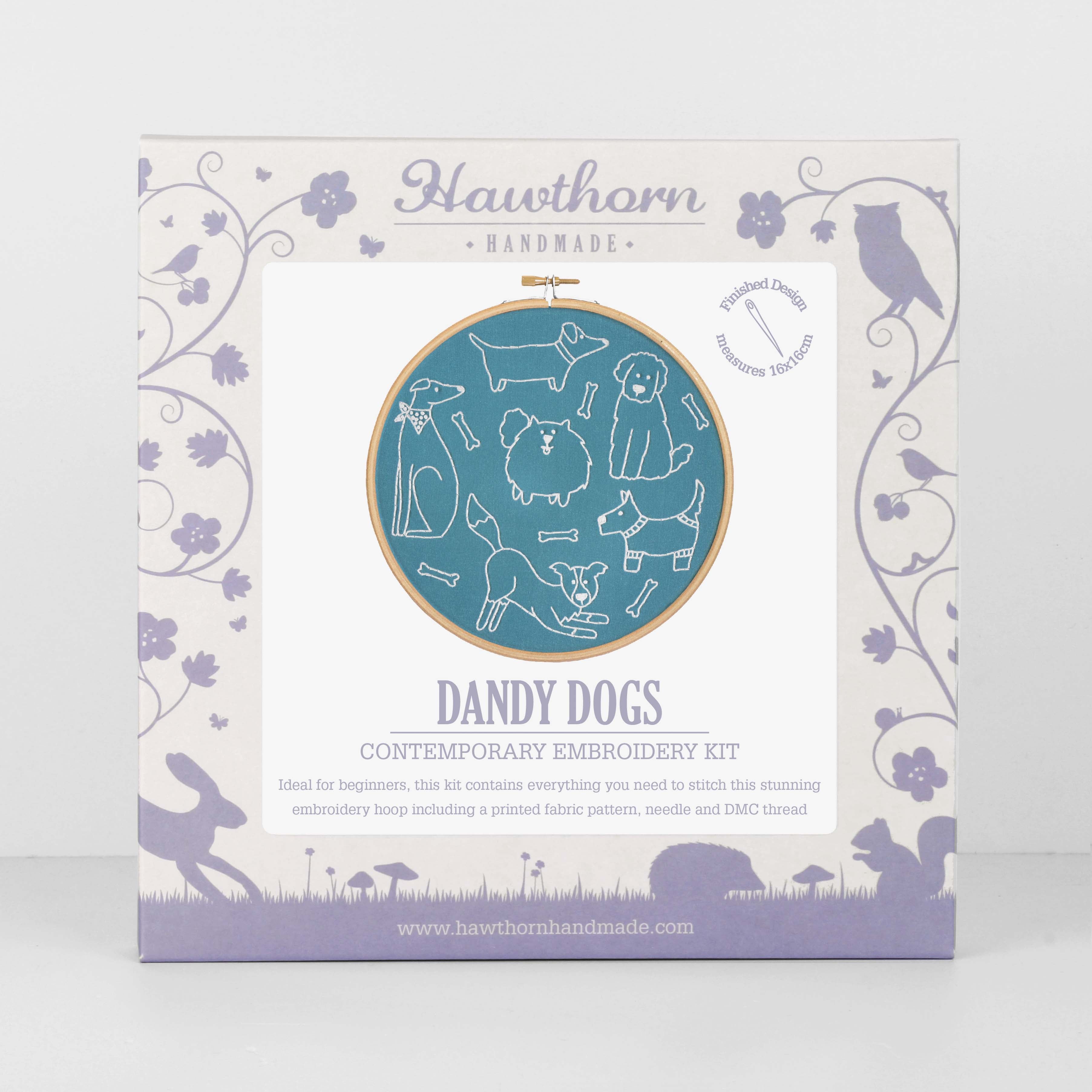 Dandy Dogs Embroidery Kit, Hawthorn Handmade