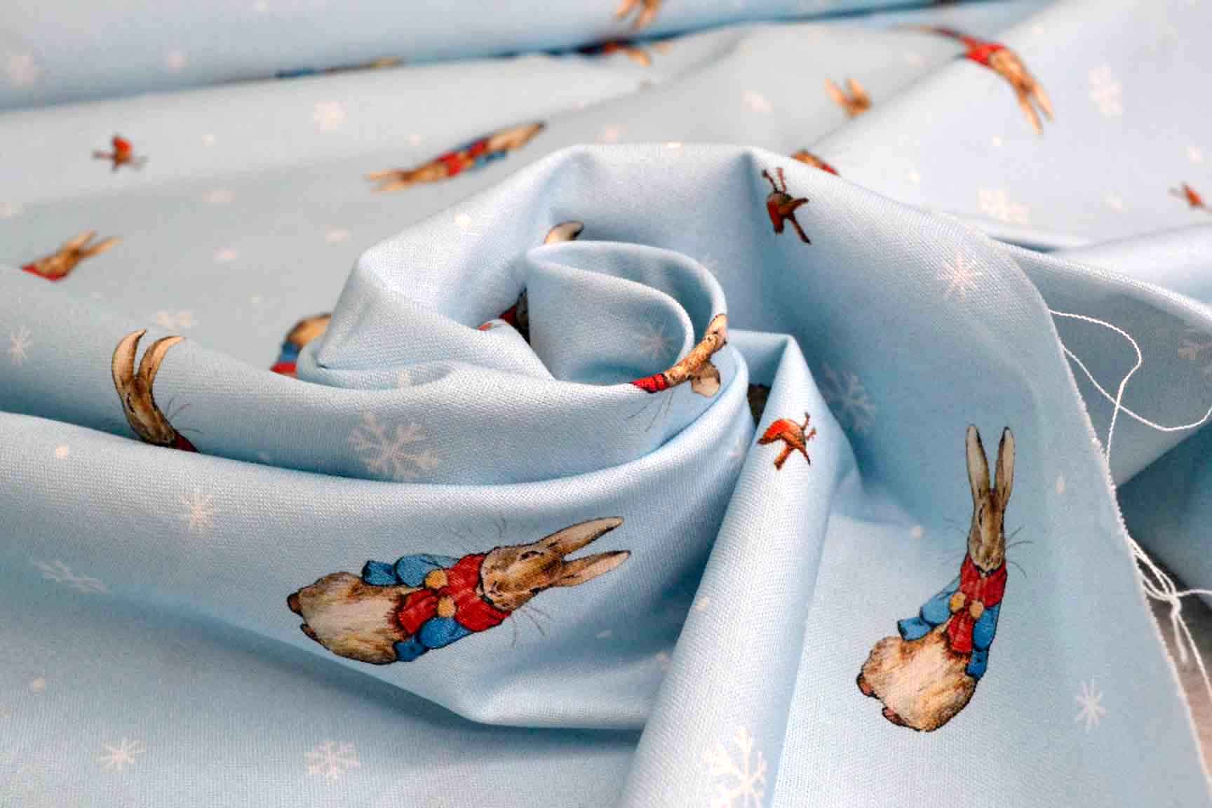 Peter Rabbit Christmas Traditions Blue, Craft Cotton Co