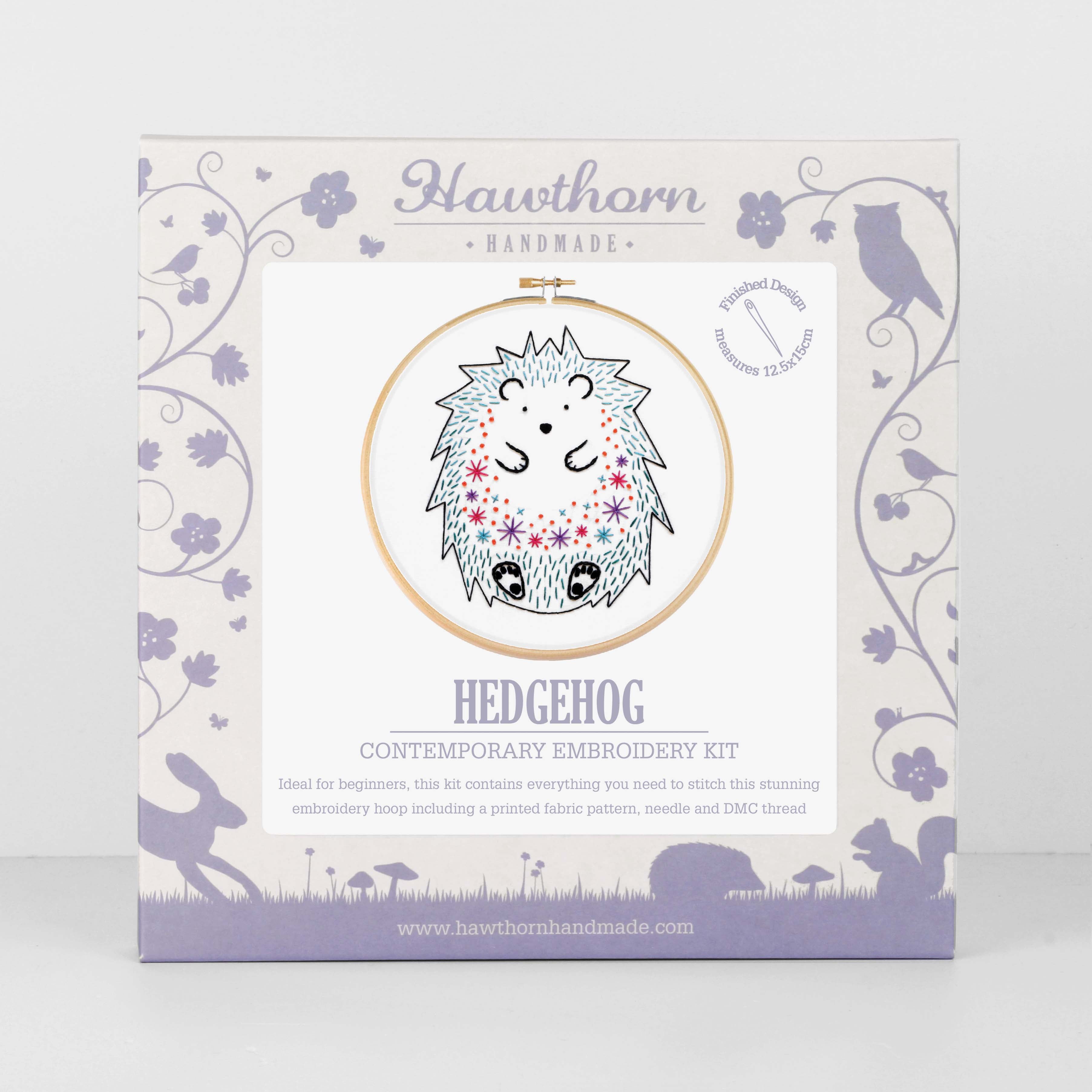 Hedgehog Embroidery Kit, Hawthorn Handmade