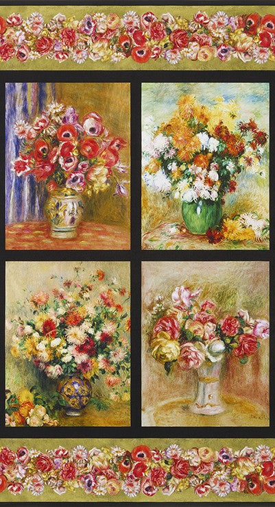 Flowers in a Vase Renoir 60cm PANEL, Robert Kaufman